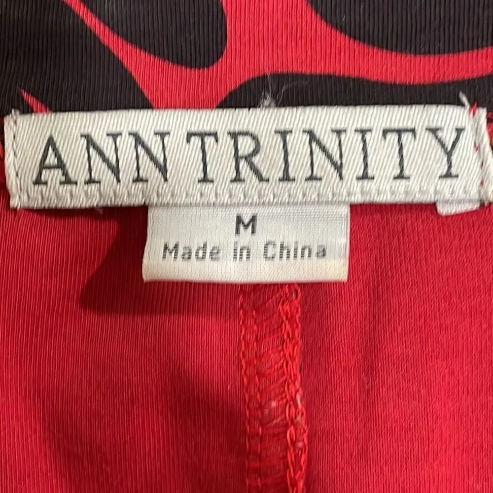 NWOT Ann Trinity Red/Black 2 piece jacket & shirt.  Size M med 8/10 100% cotton